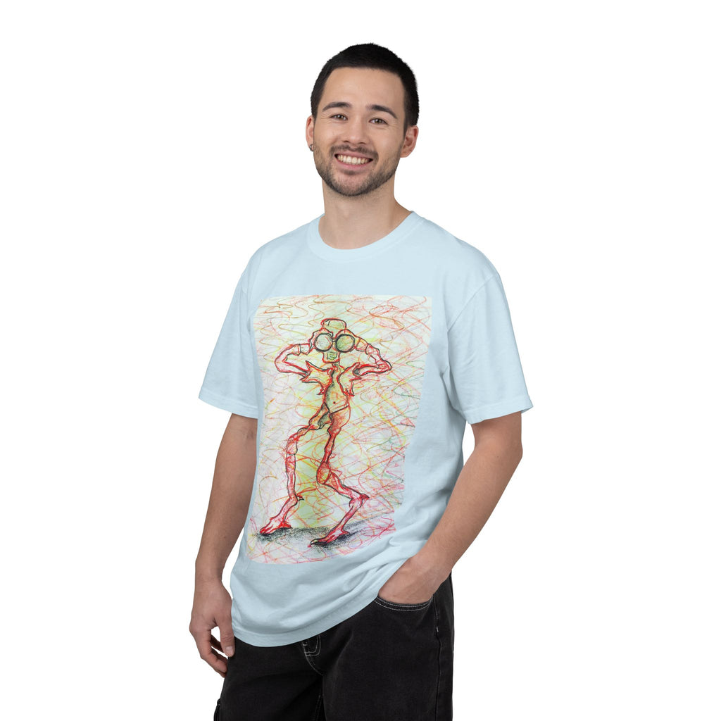 Abstract Figure Art T-Shirt — 'Binocular Gazer' Graphic Tee