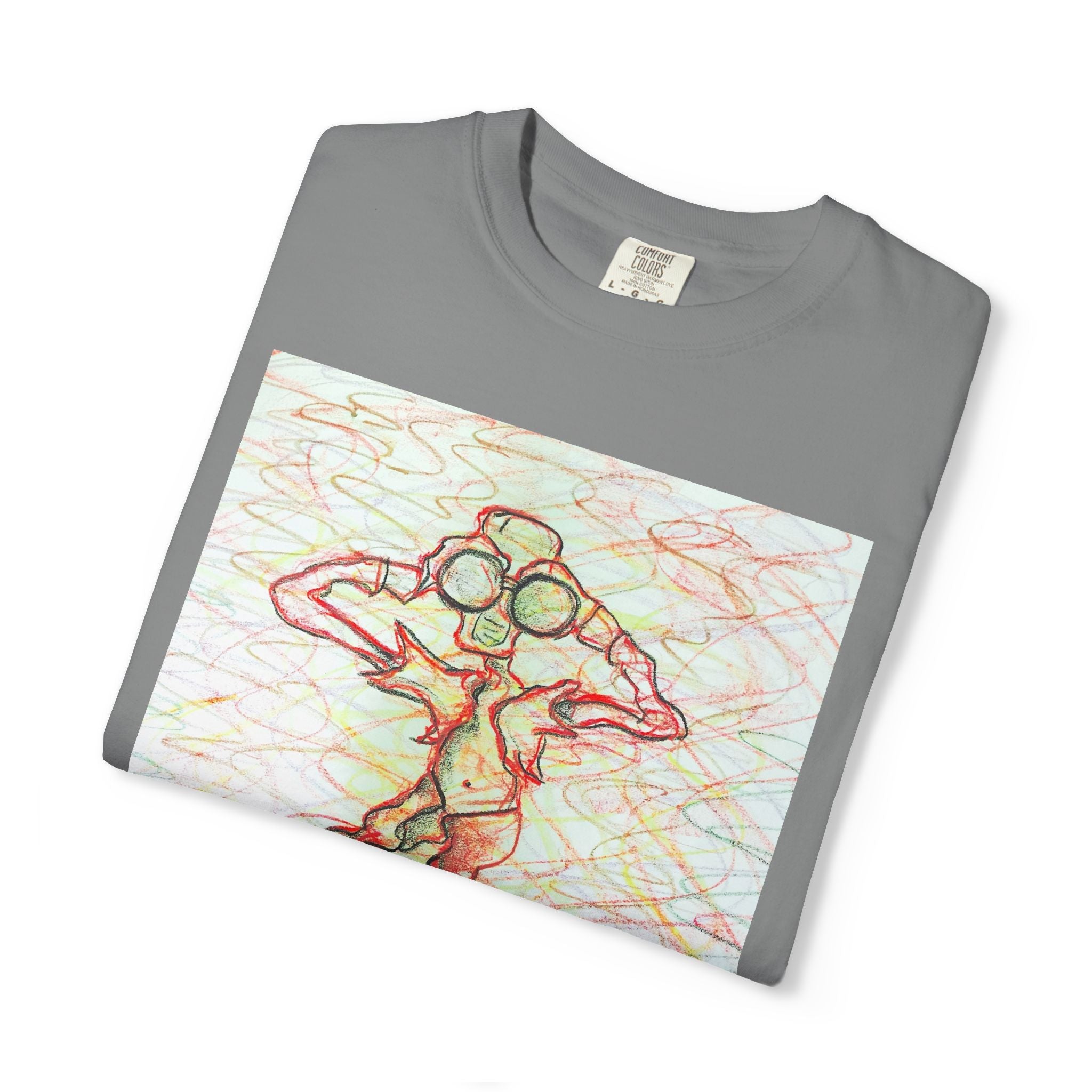Abstract Figure Art T-Shirt — 'Binocular Gazer' Graphic Tee