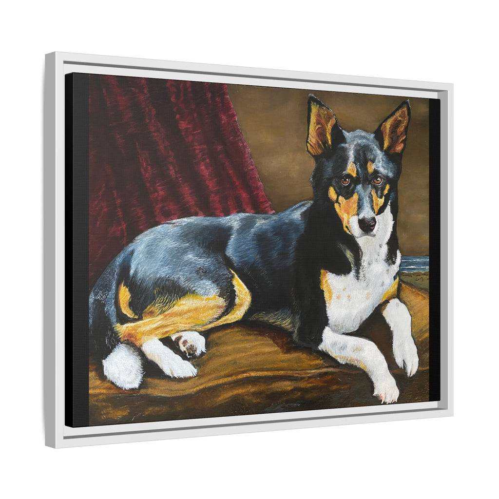 Framed Matte Canvas Dog Portrait – Black & Tan Companion Wall Art