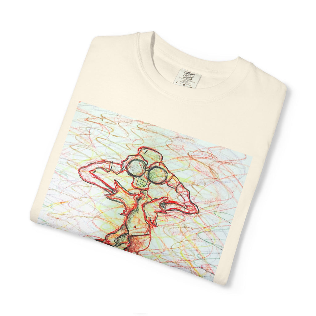 Abstract Figure Art T-Shirt — 'Binocular Gazer' Graphic Tee