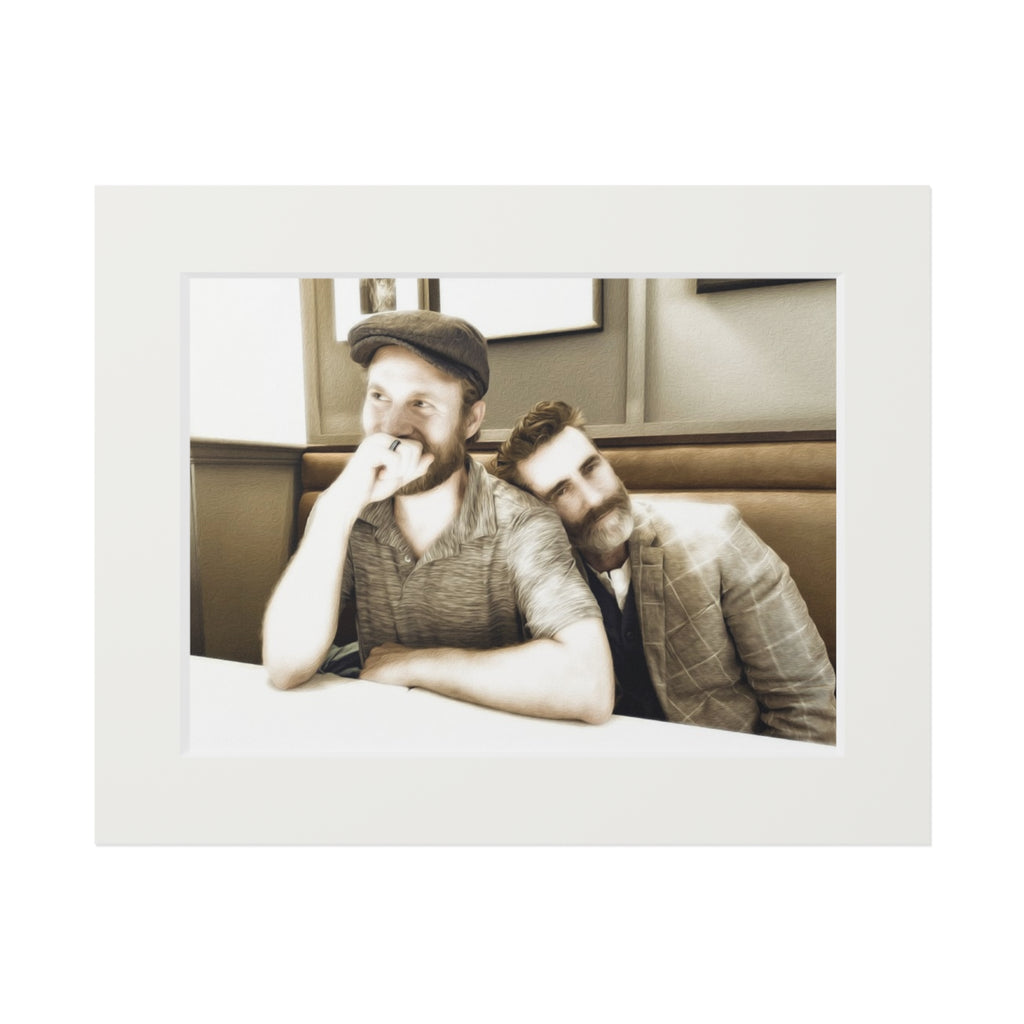 Sepia Couple Fine Art Print with Passepartout Frame - Just Us, a married couple.