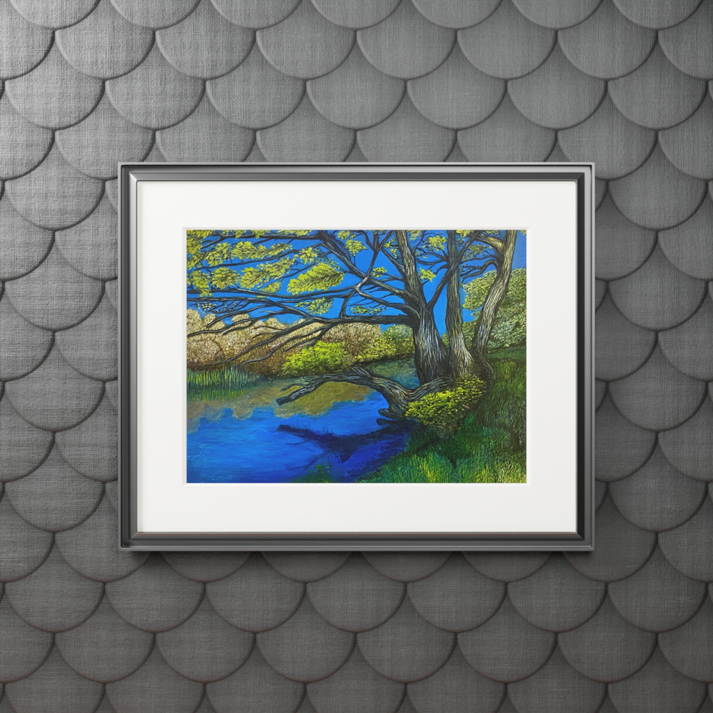 Landscape Fine Art Print with Passepartout Frame — River Til (Spring) 2025