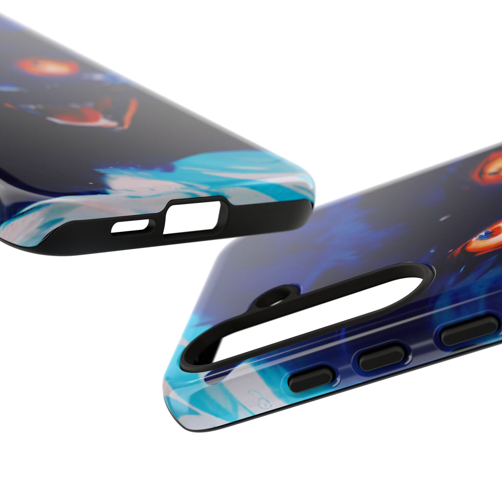 Demon Cat Phone Case — Glowing Blue Feline Tough Case