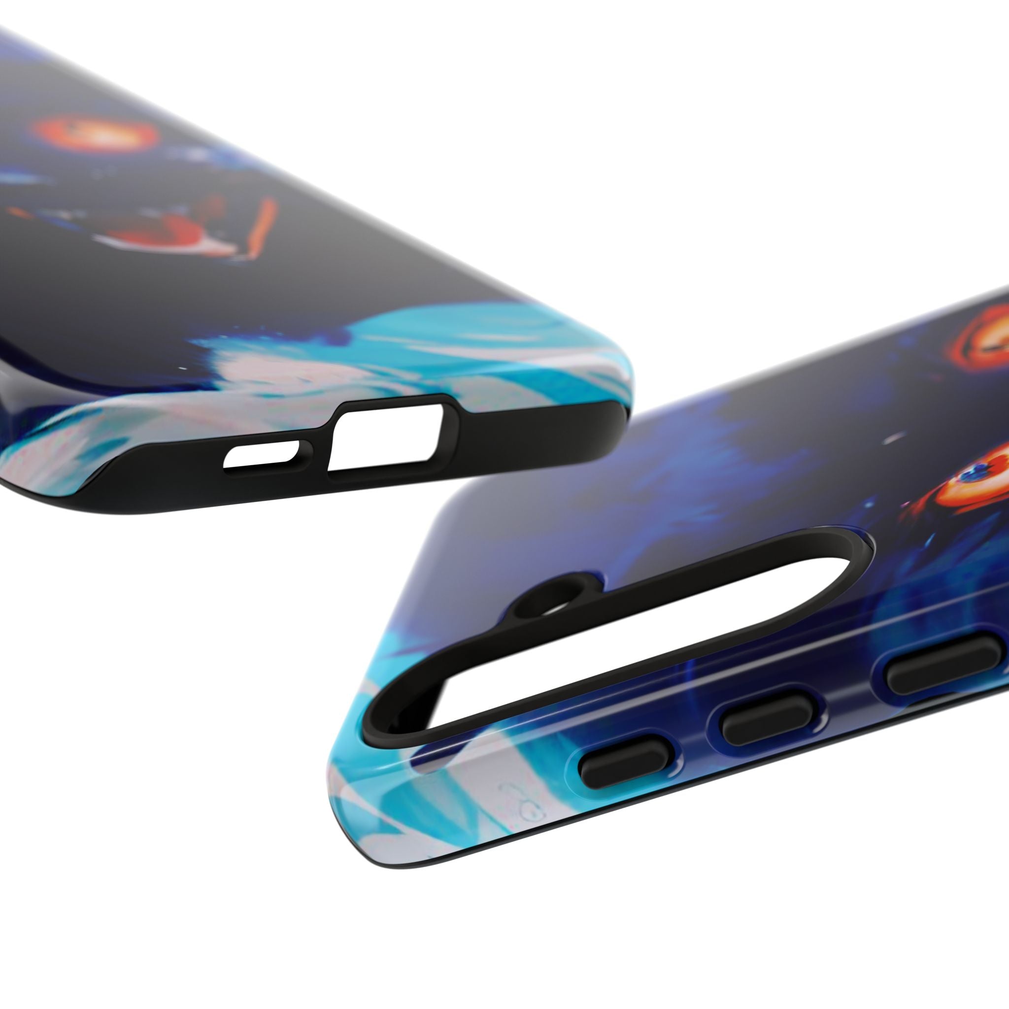 Demon Cat Phone Case — Glowing Blue Feline Tough Case