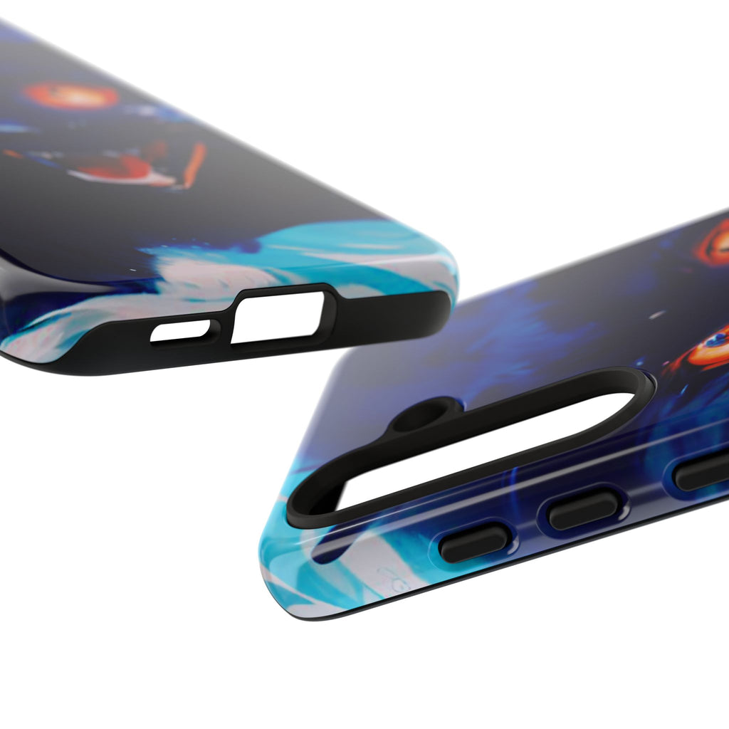 Demon Cat Phone Case — Glowing Blue Feline Tough Case