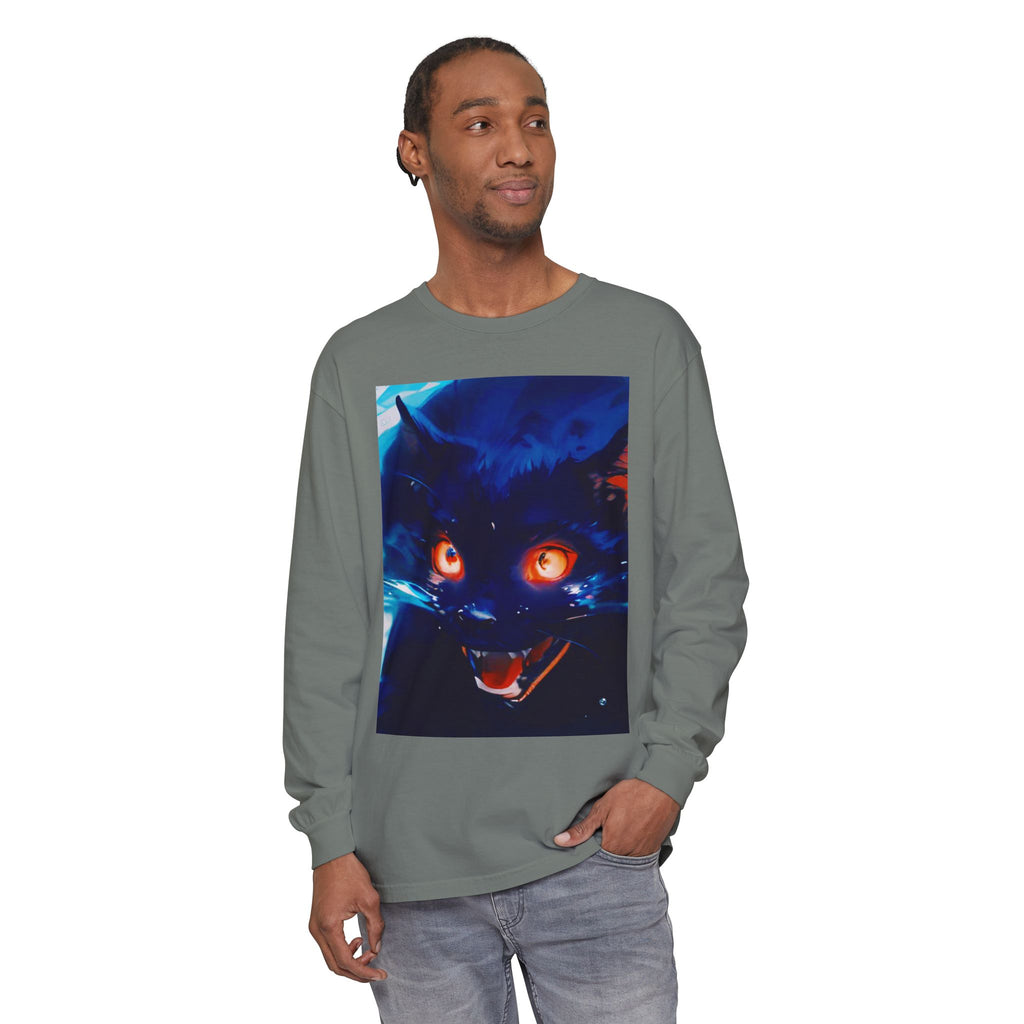 Long Sleeve T-Shirt — Demon Cat Illustration