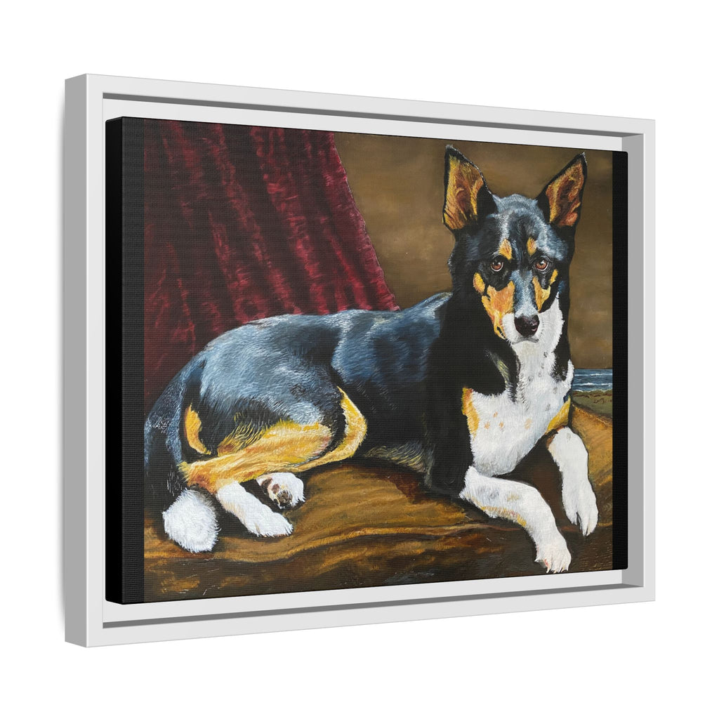 Framed Matte Canvas Dog Portrait – Black & Tan Companion Wall Art