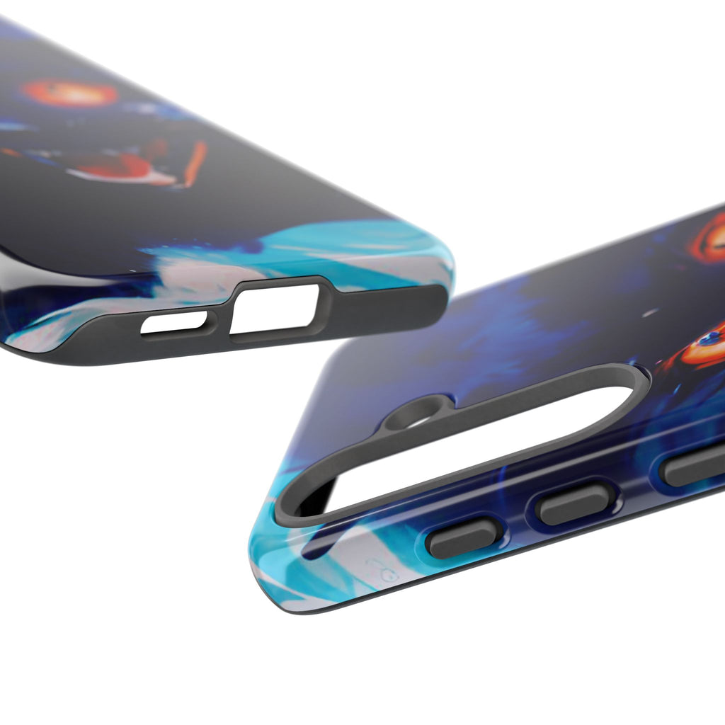 Demon Cat Phone Case — Glowing Blue Feline Tough Case