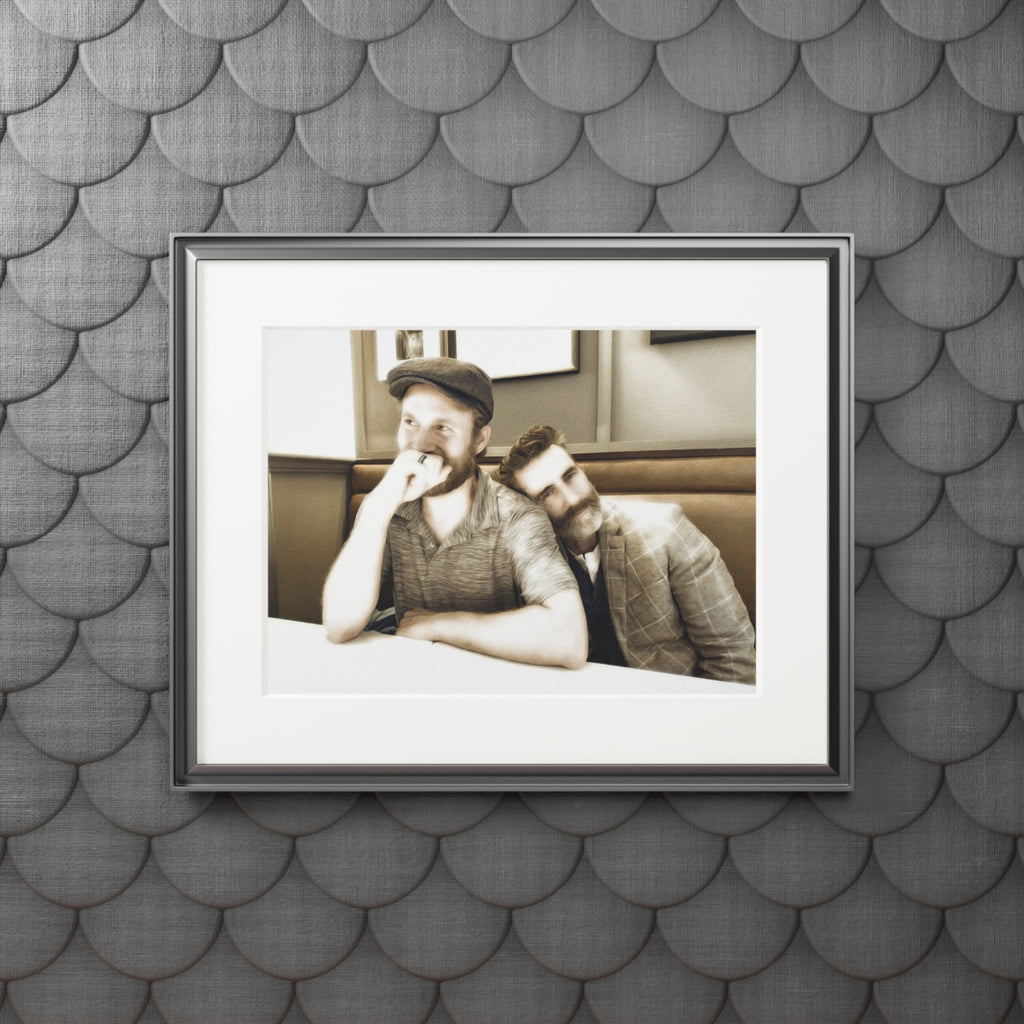 Sepia Couple Fine Art Print with Passepartout Frame - Just Us, a married couple.