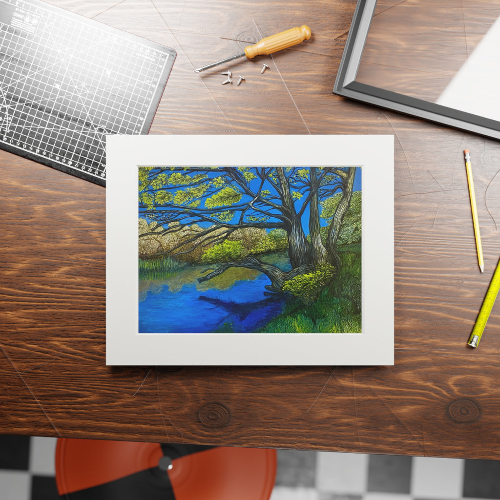 Landscape Fine Art Print with Passepartout Frame — River Til (Spring) 2025