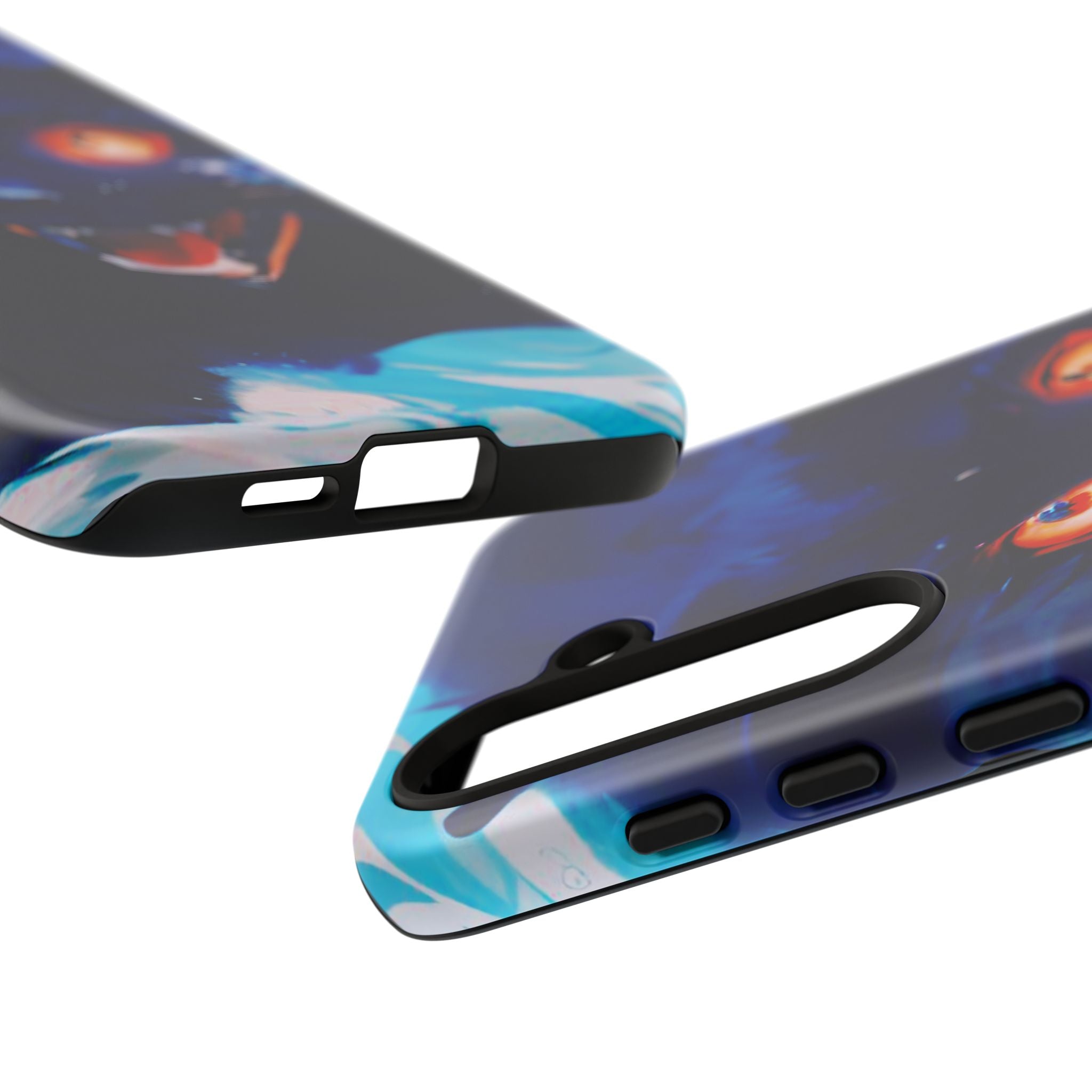 Demon Cat Phone Case — Glowing Blue Feline Tough Case