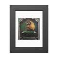 Golden Gargoyle Framed Art Print — Gothic Fantasy Paper Poster