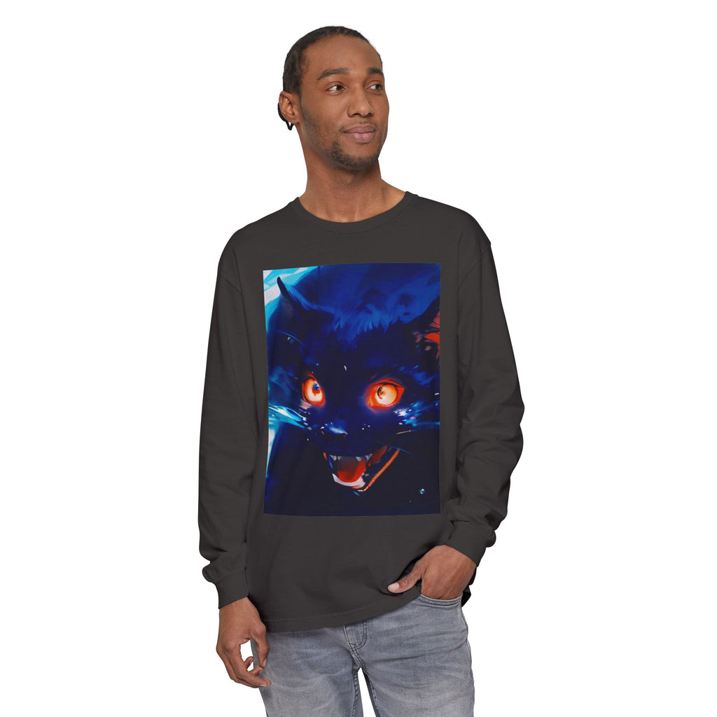 Long Sleeve T-Shirt — Demon Cat Illustration