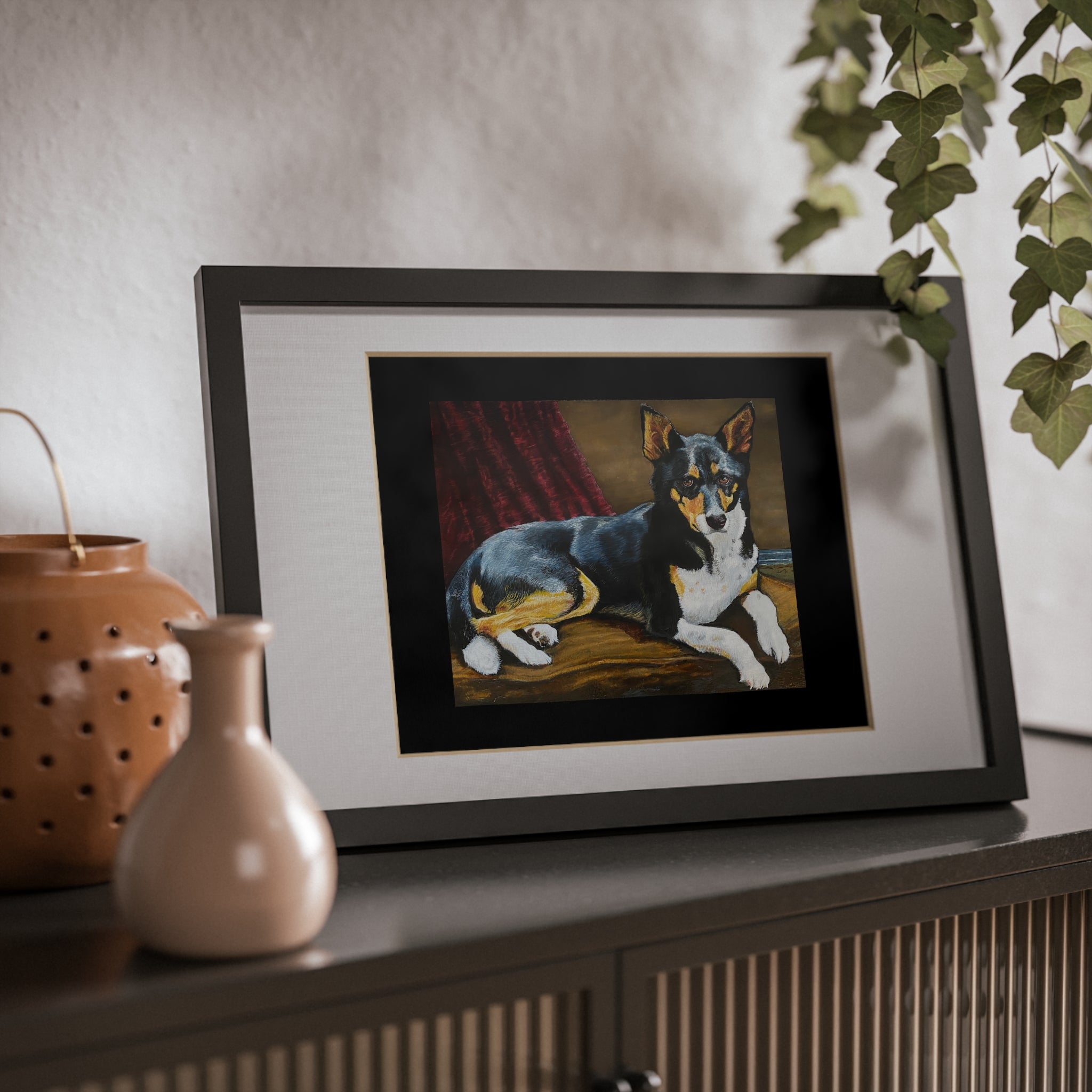Framed Dog Portrait Poster — Black Frame Wall Art