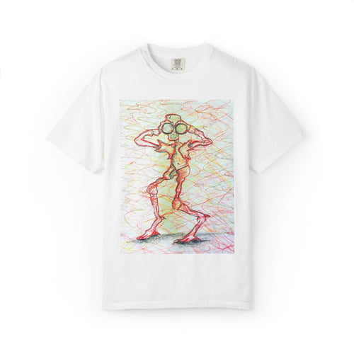 Abstract Figure Art T-Shirt — 'Binocular Gazer' Graphic Tee
