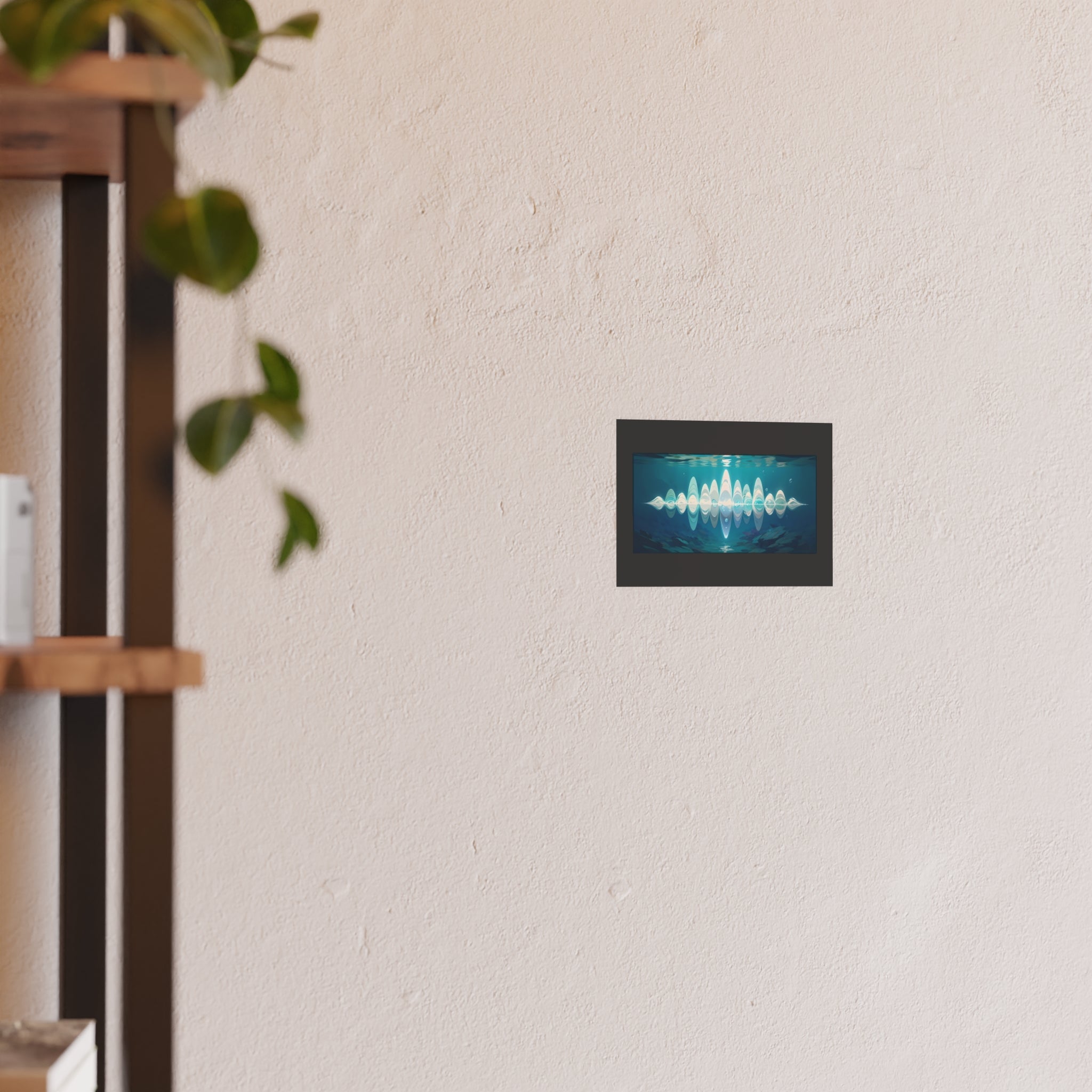 Ocean Waveform Art Poster — Abstract Soundwave Underwater Print