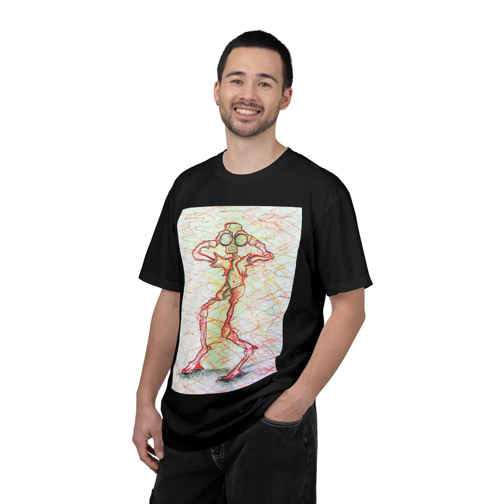 Abstract Figure Art T-Shirt — 'Binocular Gazer' Graphic Tee