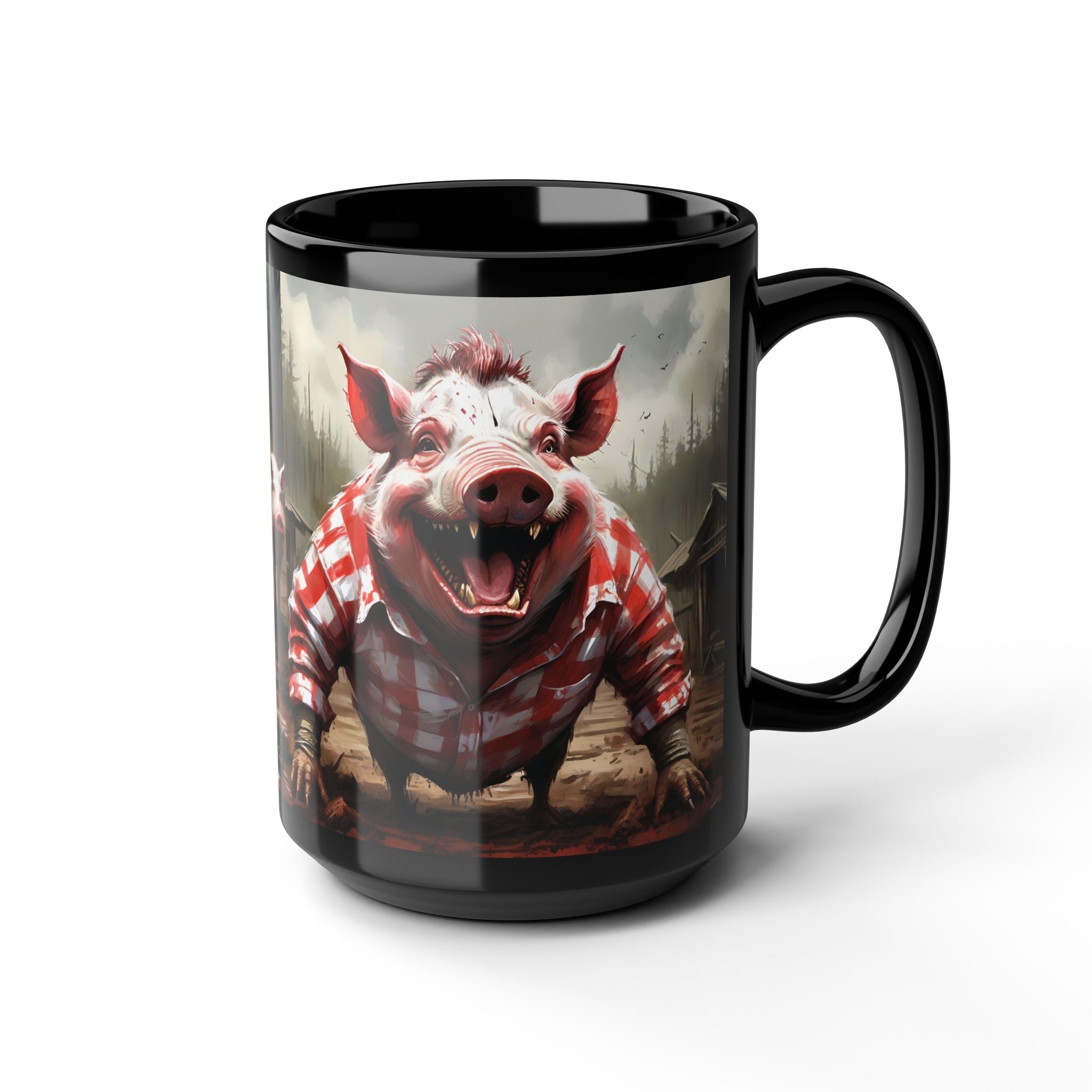 PigBoy 15oz Black Mug — Horror Novelty Coffee Cup