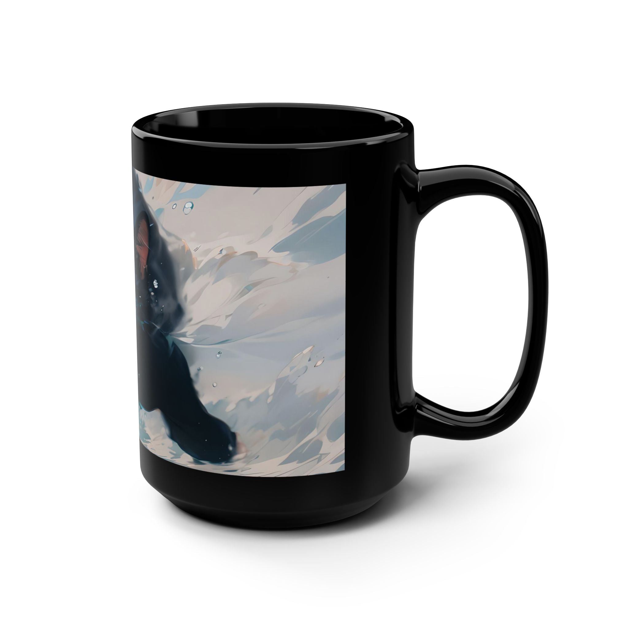 Demon Cat Art Coffee Mug — 15oz Zombie Kitten Ceramic Cup