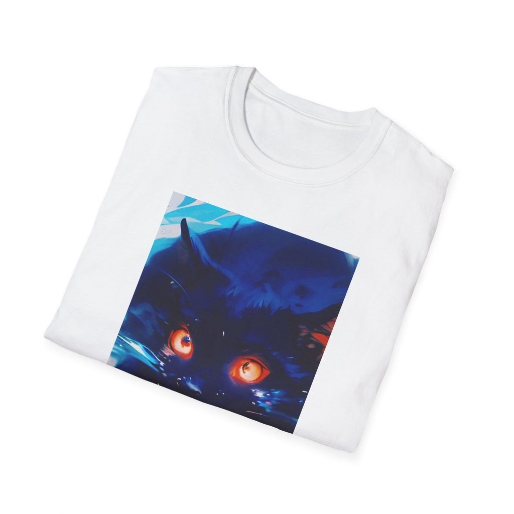 Demon Cat from the El Encanto Hotel T-Shirt — Glowing Eyes Creepy Cat Graphic Tee