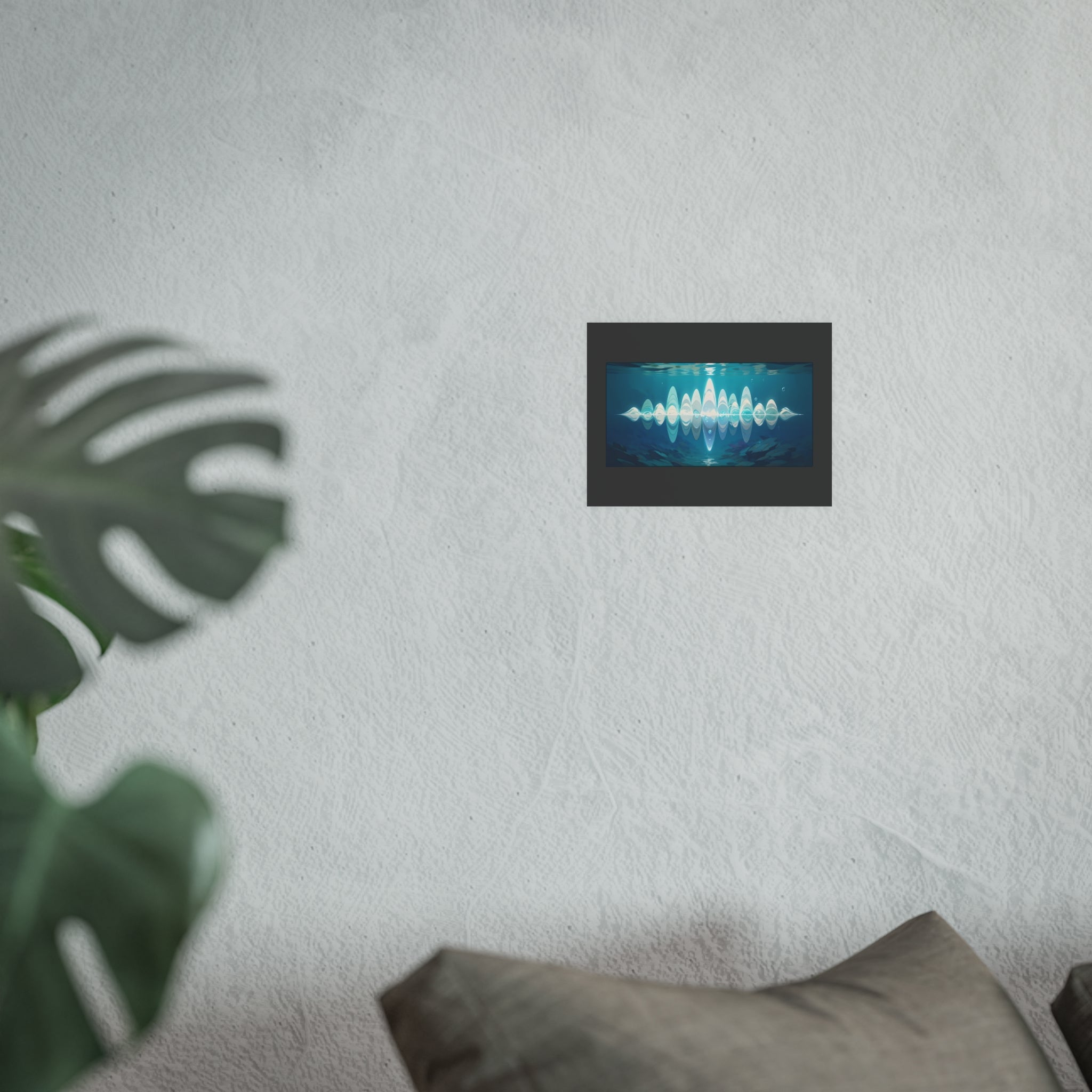 Ocean Waveform Art Poster — Abstract Soundwave Underwater Print