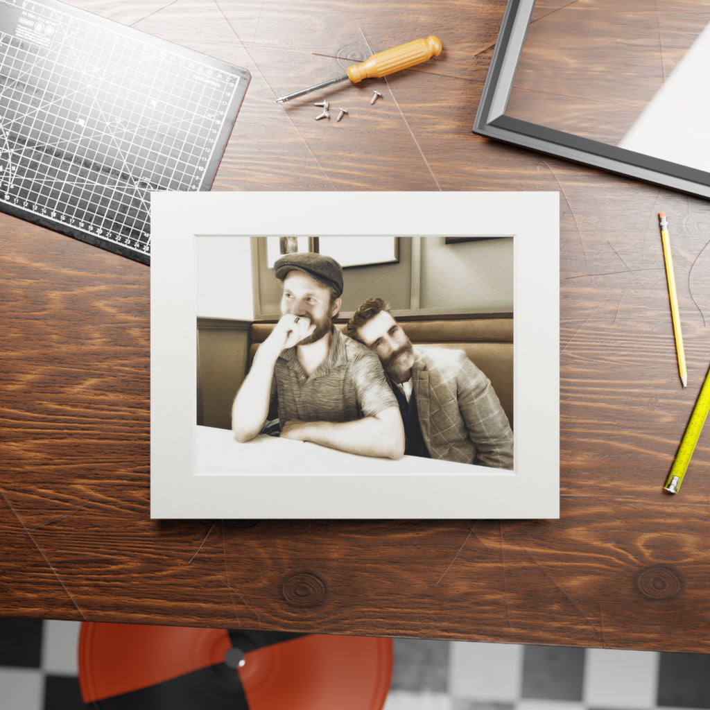 Sepia Couple Fine Art Print with Passepartout Frame - Just Us, a married couple.