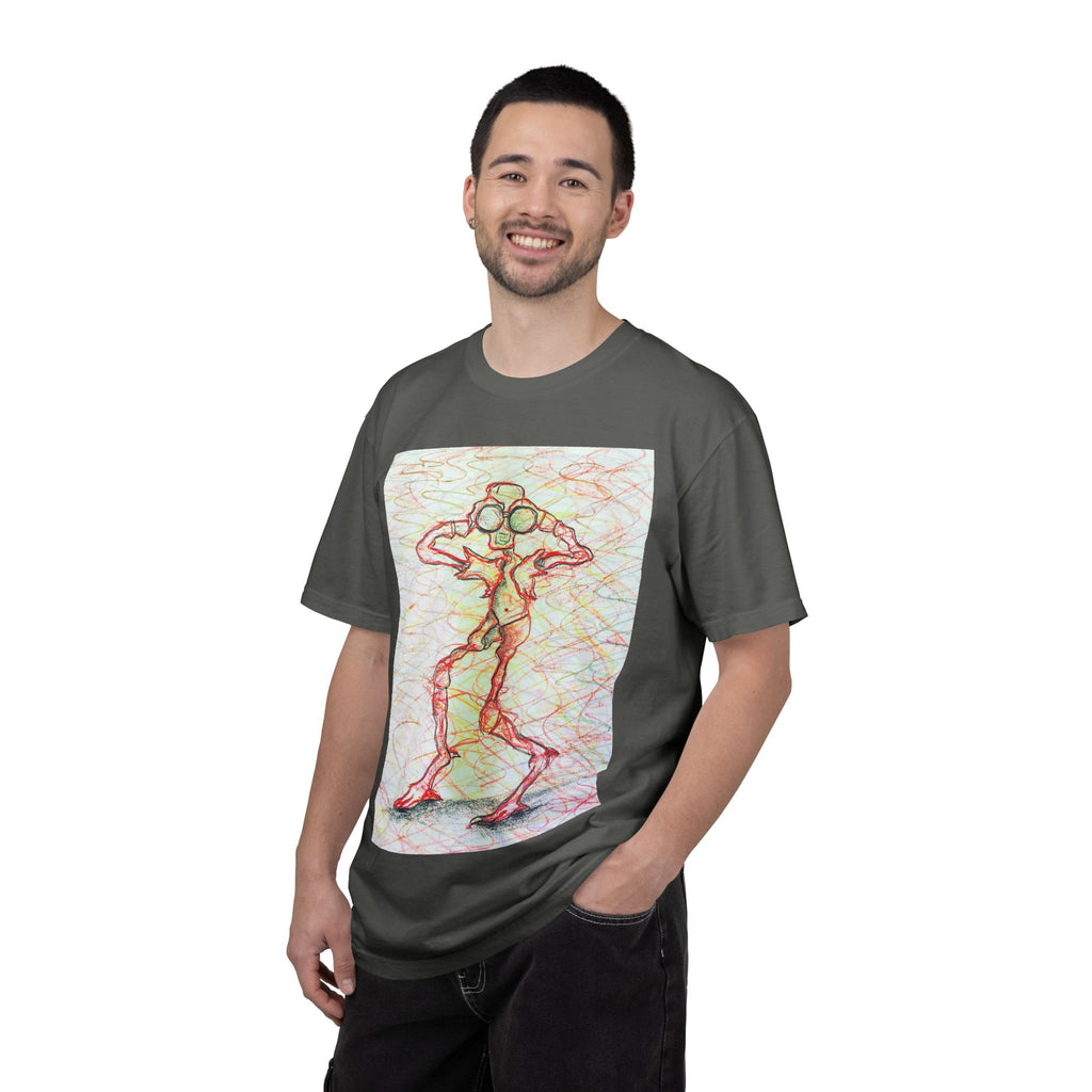 Abstract Figure Art T-Shirt — 'Binocular Gazer' Graphic Tee