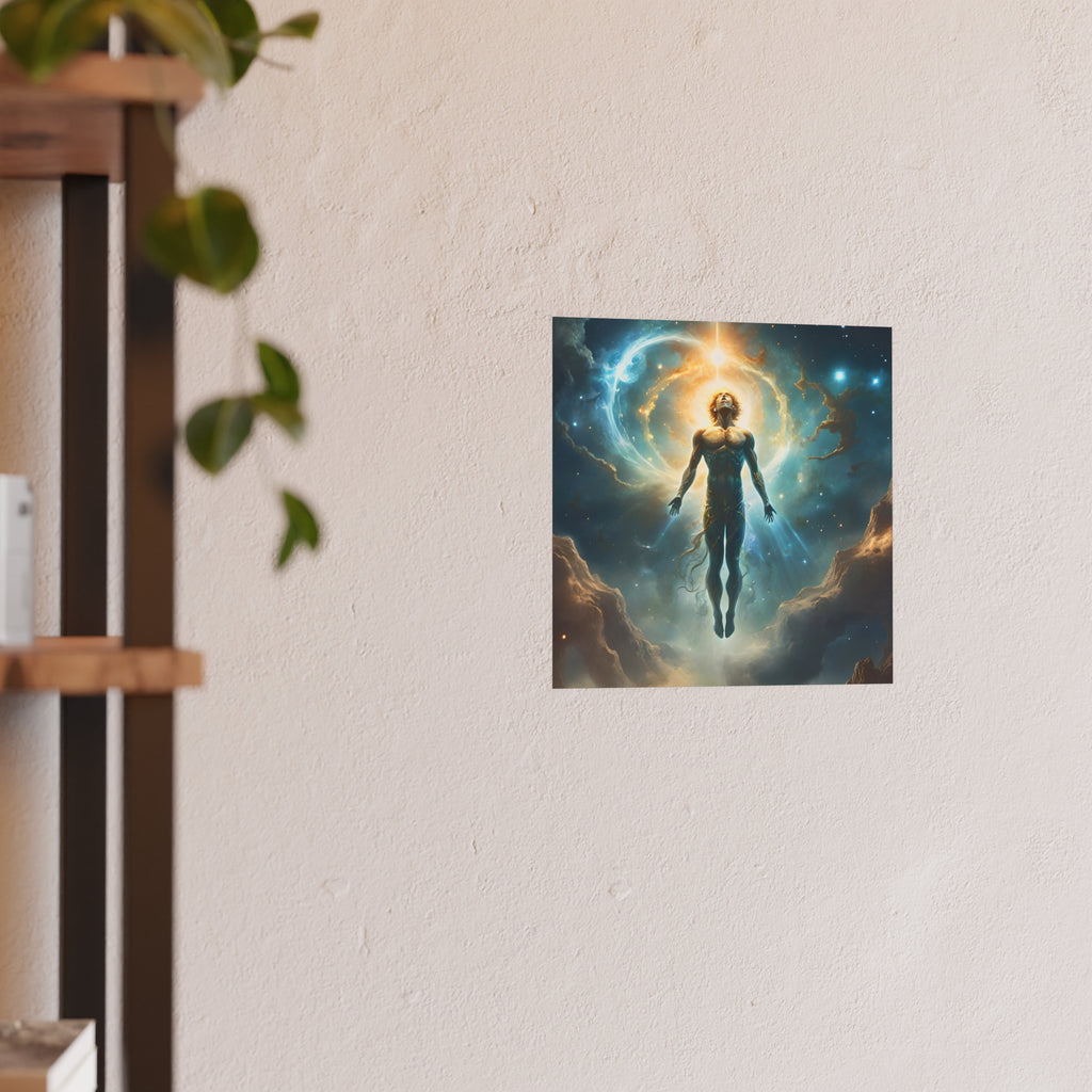 Cosmic Ascension Poster — Spiritual Astral Man Art Print