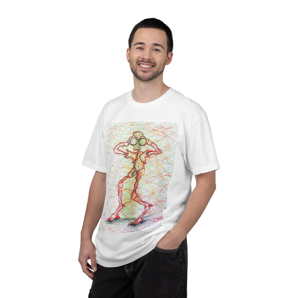 Abstract Figure Art T-Shirt — 'Binocular Gazer' Graphic Tee