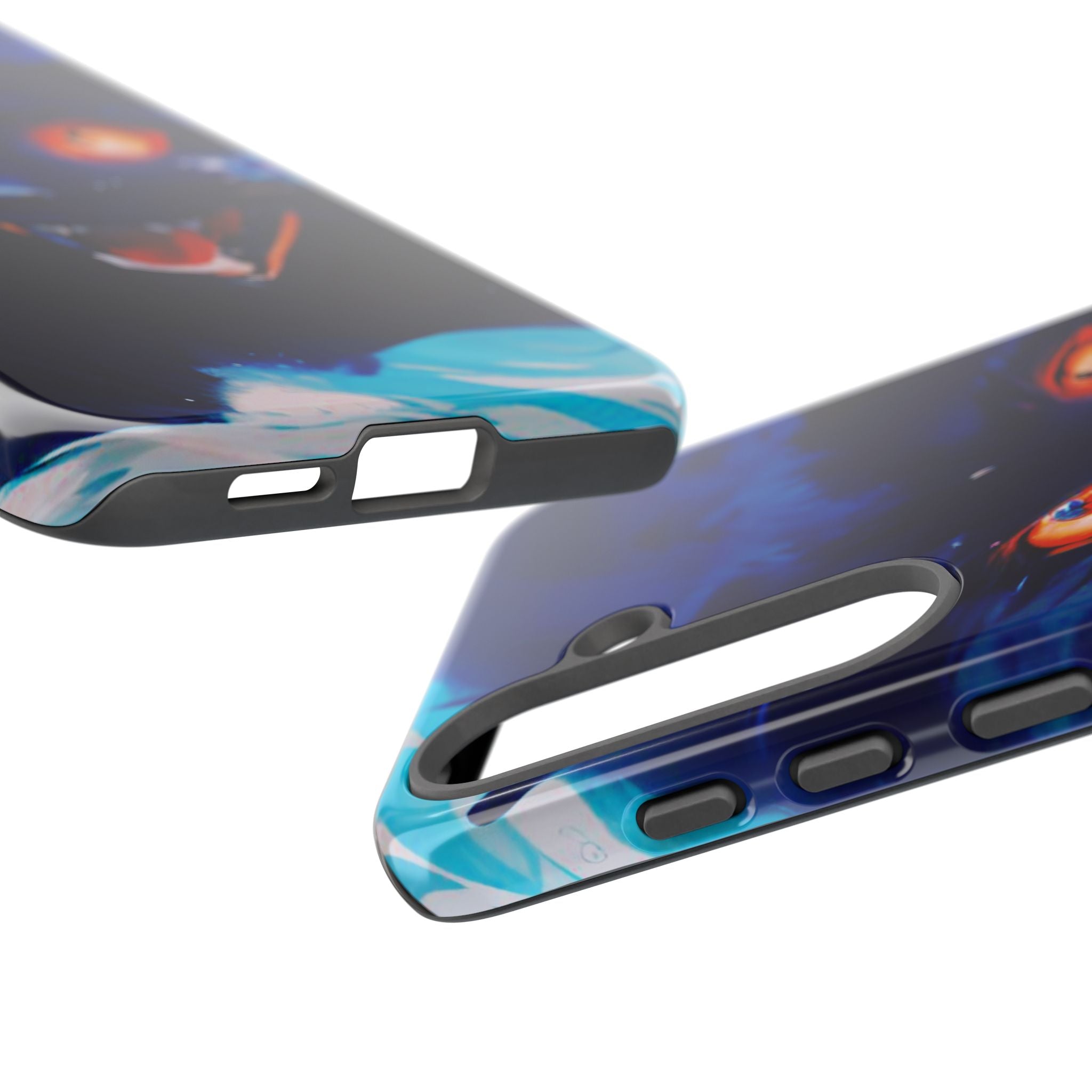 Demon Cat Phone Case — Glowing Blue Feline Tough Case