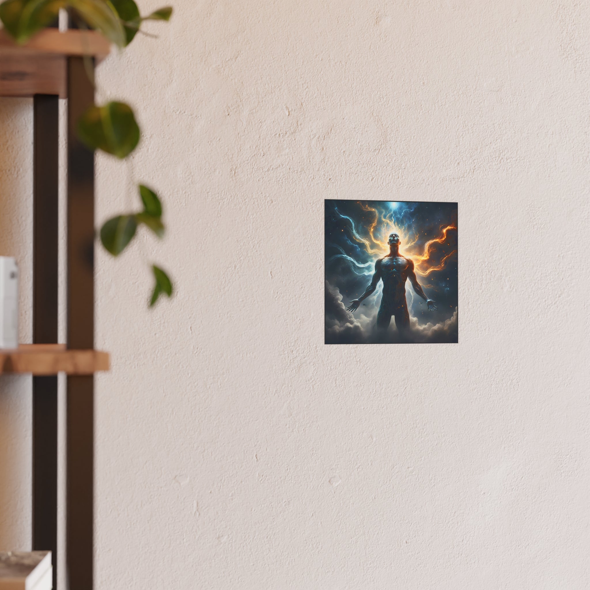 Cosmic Awakening Poster — Surreal Human Energy Wall Art (Satin/Archival Matte)