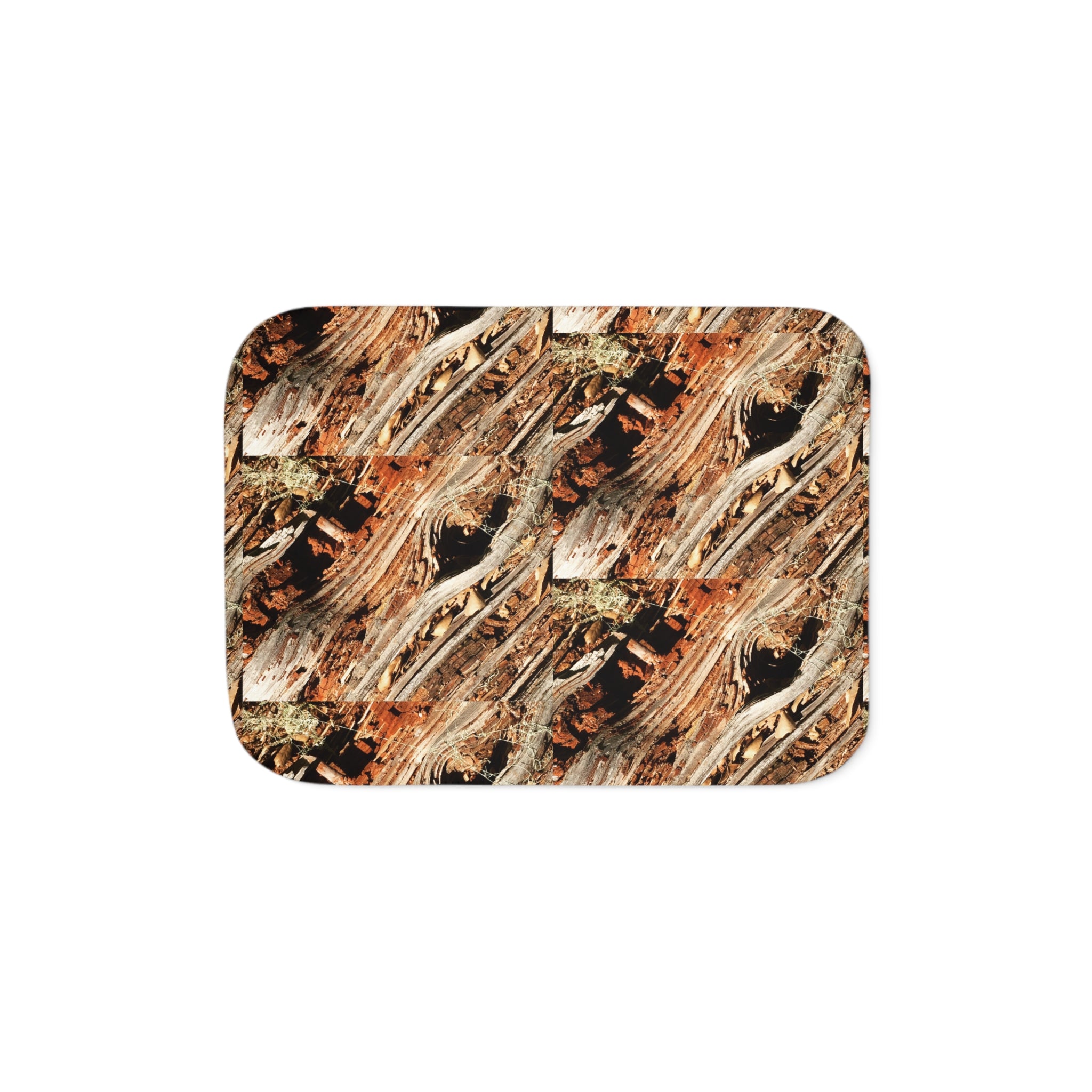 Rustic Woodgrain Sherpa Blanket — Reversible Two-Color Cozy Throw