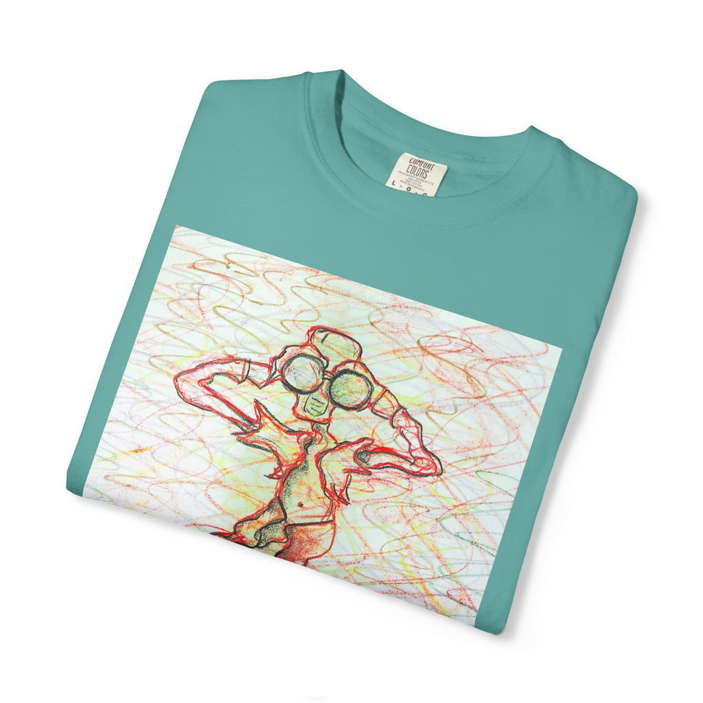 Abstract Figure Art T-Shirt — 'Binocular Gazer' Graphic Tee