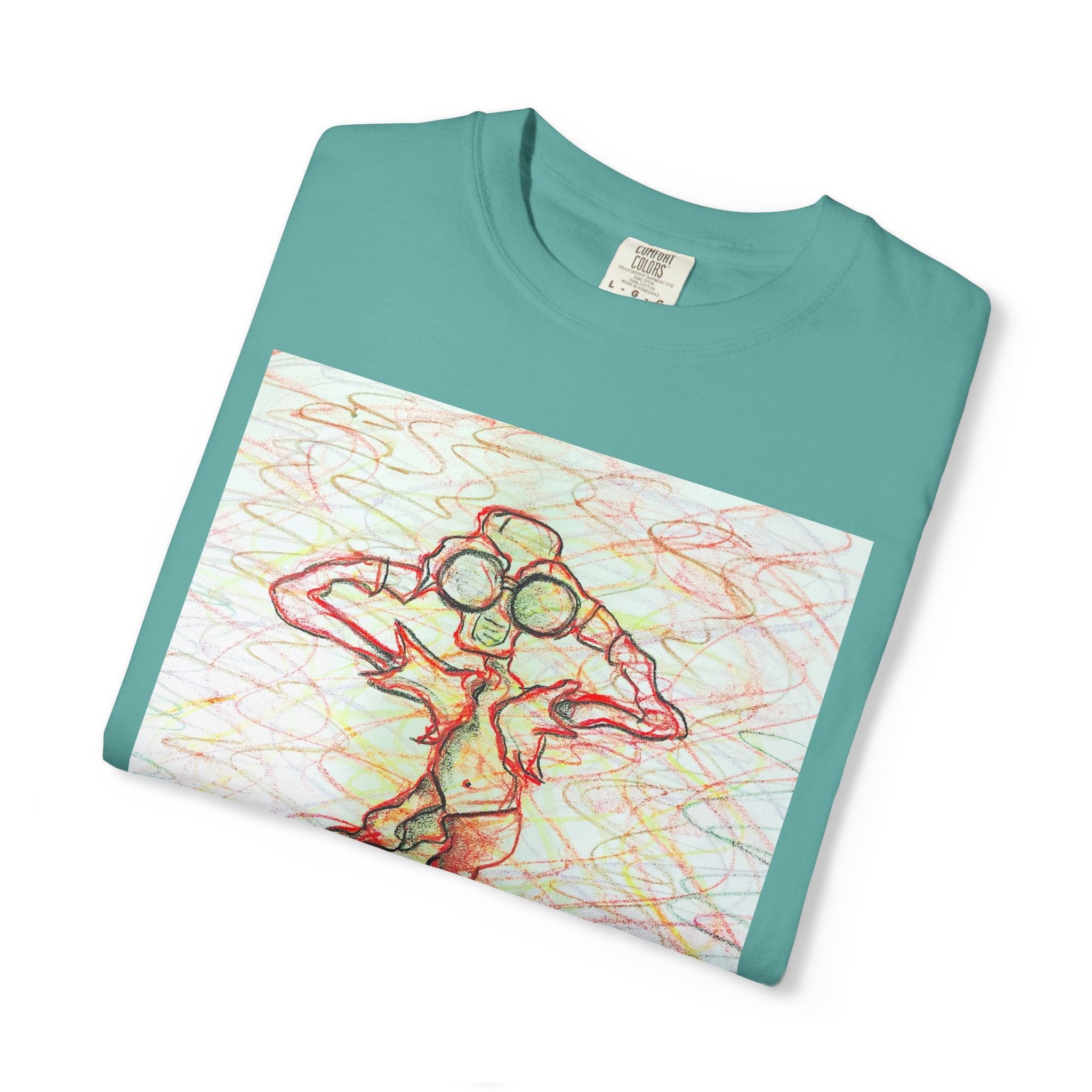 Abstract Figure Art T-Shirt — 'Binocular Gazer' Graphic Tee