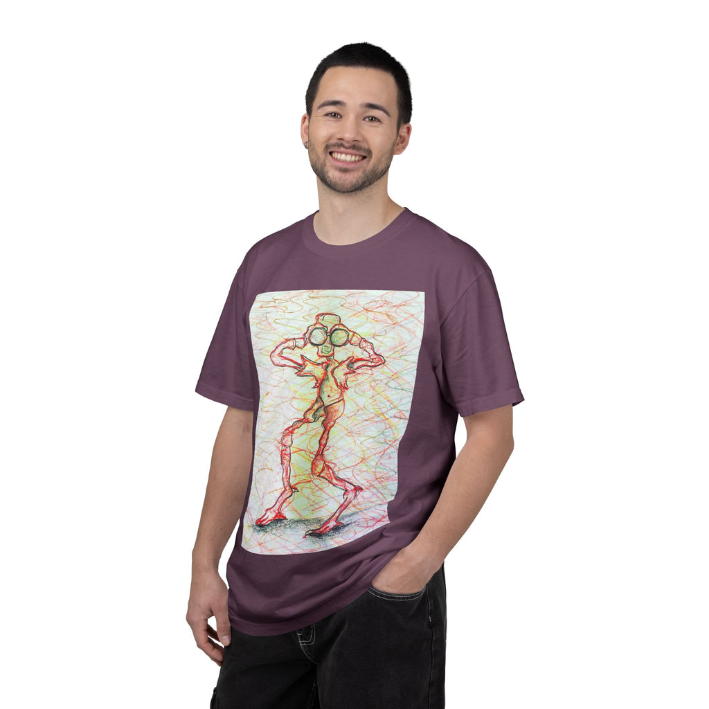 Abstract Figure Art T-Shirt — 'Binocular Gazer' Graphic Tee