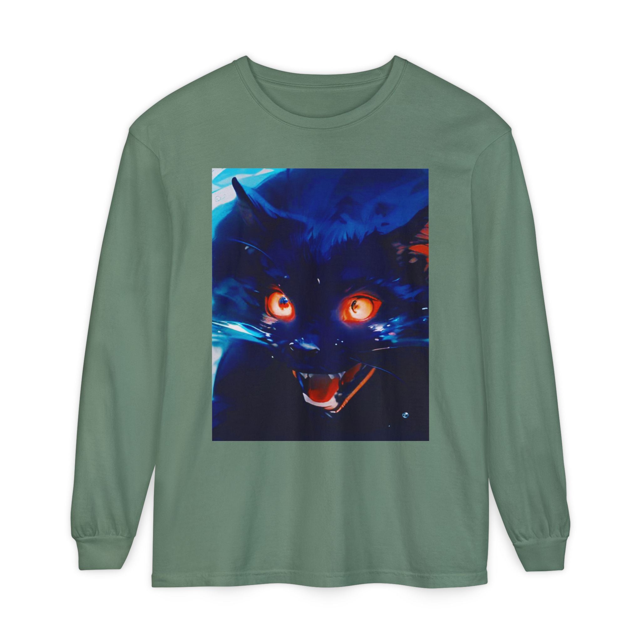 Long Sleeve T-Shirt — Demon Cat Illustration
