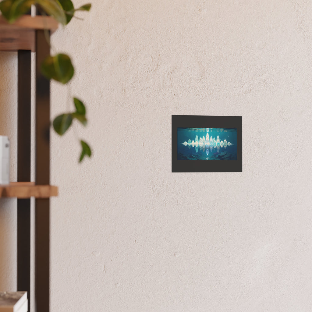 Ocean Waveform Art Poster — Abstract Soundwave Underwater Print
