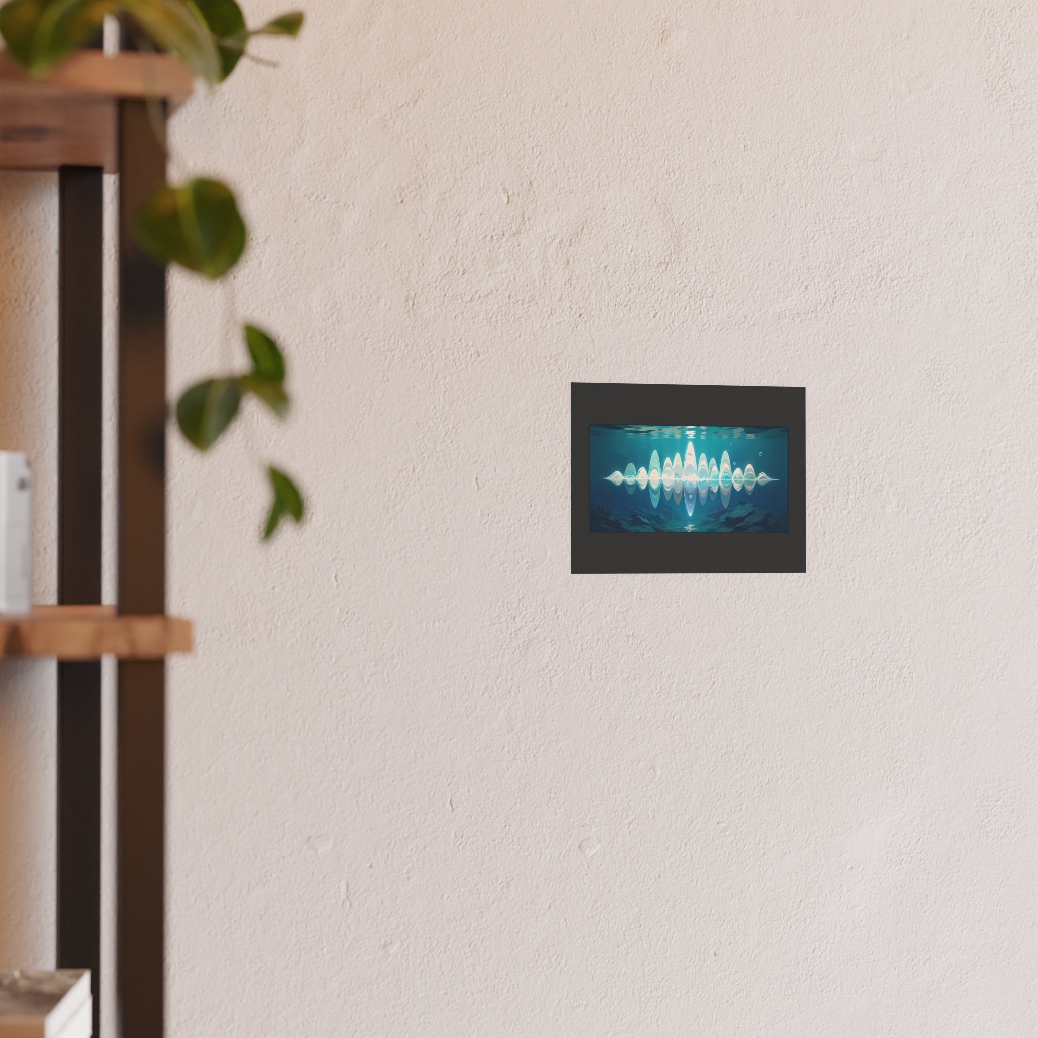 Ocean Waveform Art Poster — Abstract Soundwave Underwater Print