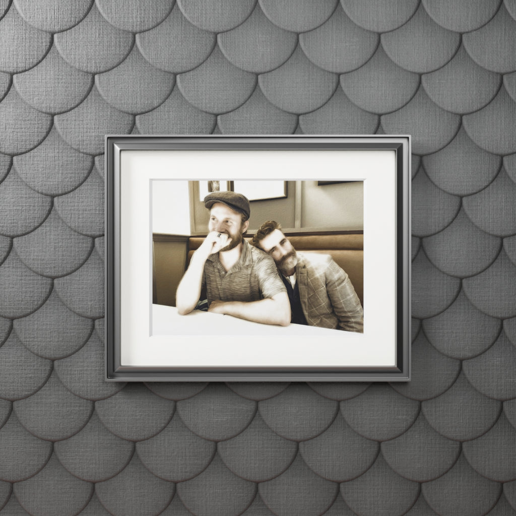 Sepia Couple Fine Art Print with Passepartout Frame - Just Us, a married couple.