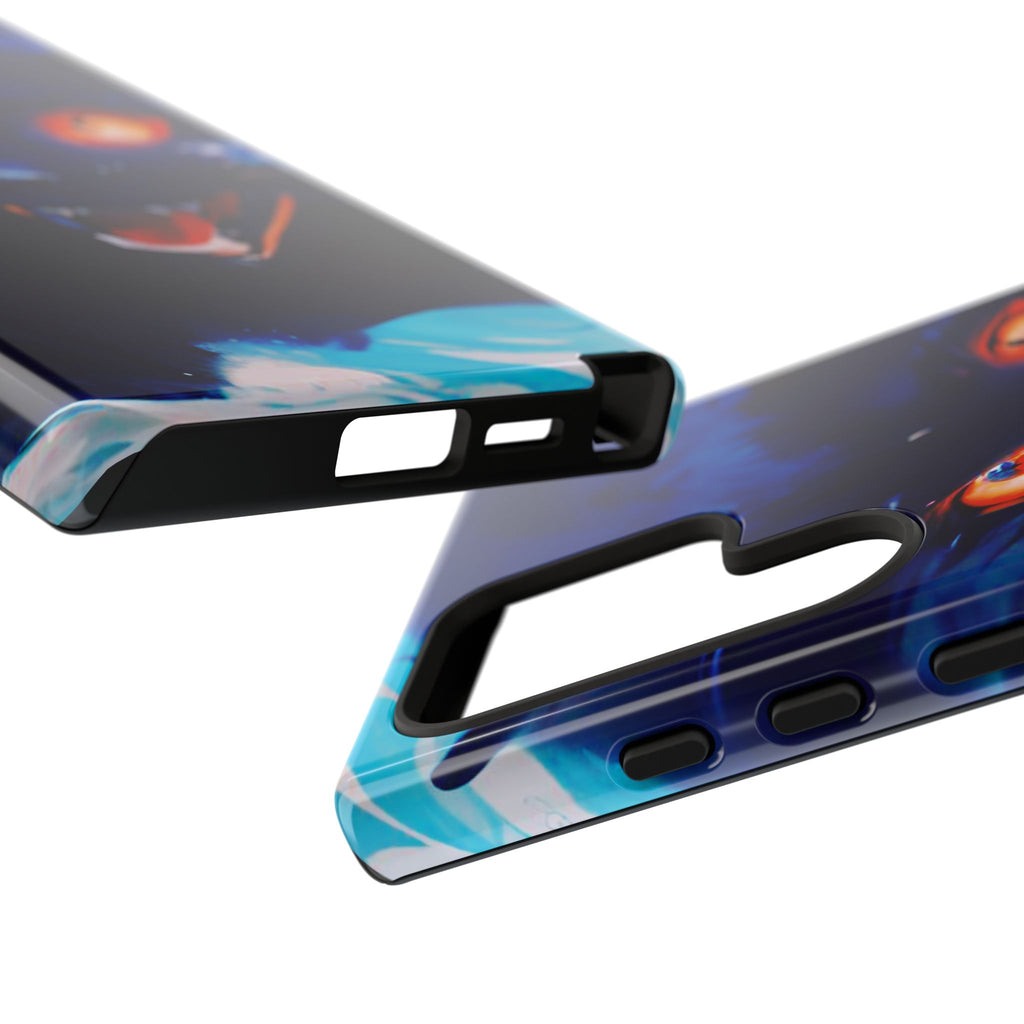Demon Cat Phone Case — Glowing Blue Feline Tough Case