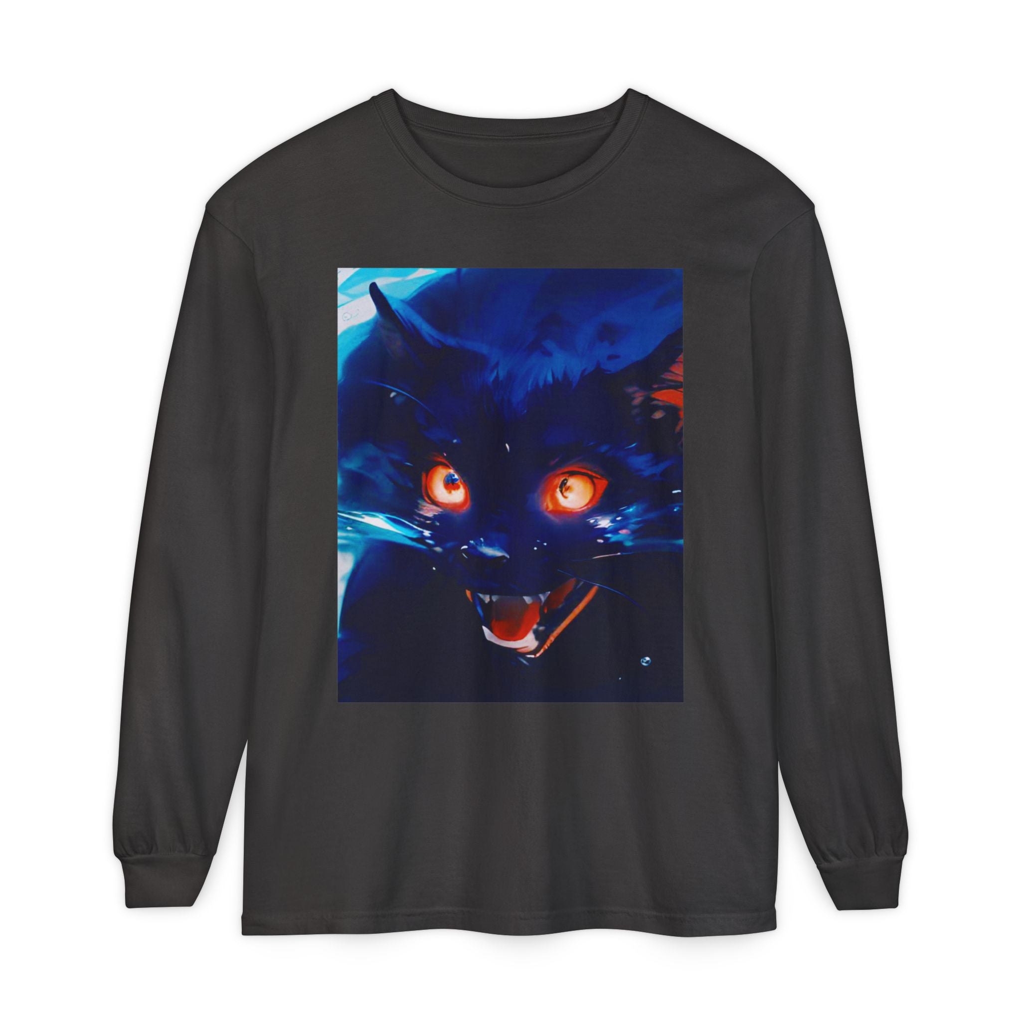 Long Sleeve T-Shirt — Demon Cat Illustration