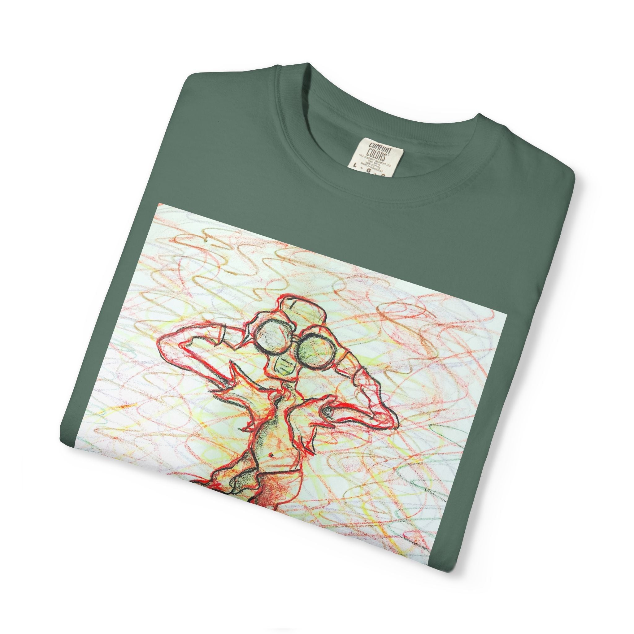 Abstract Figure Art T-Shirt — 'Binocular Gazer' Graphic Tee
