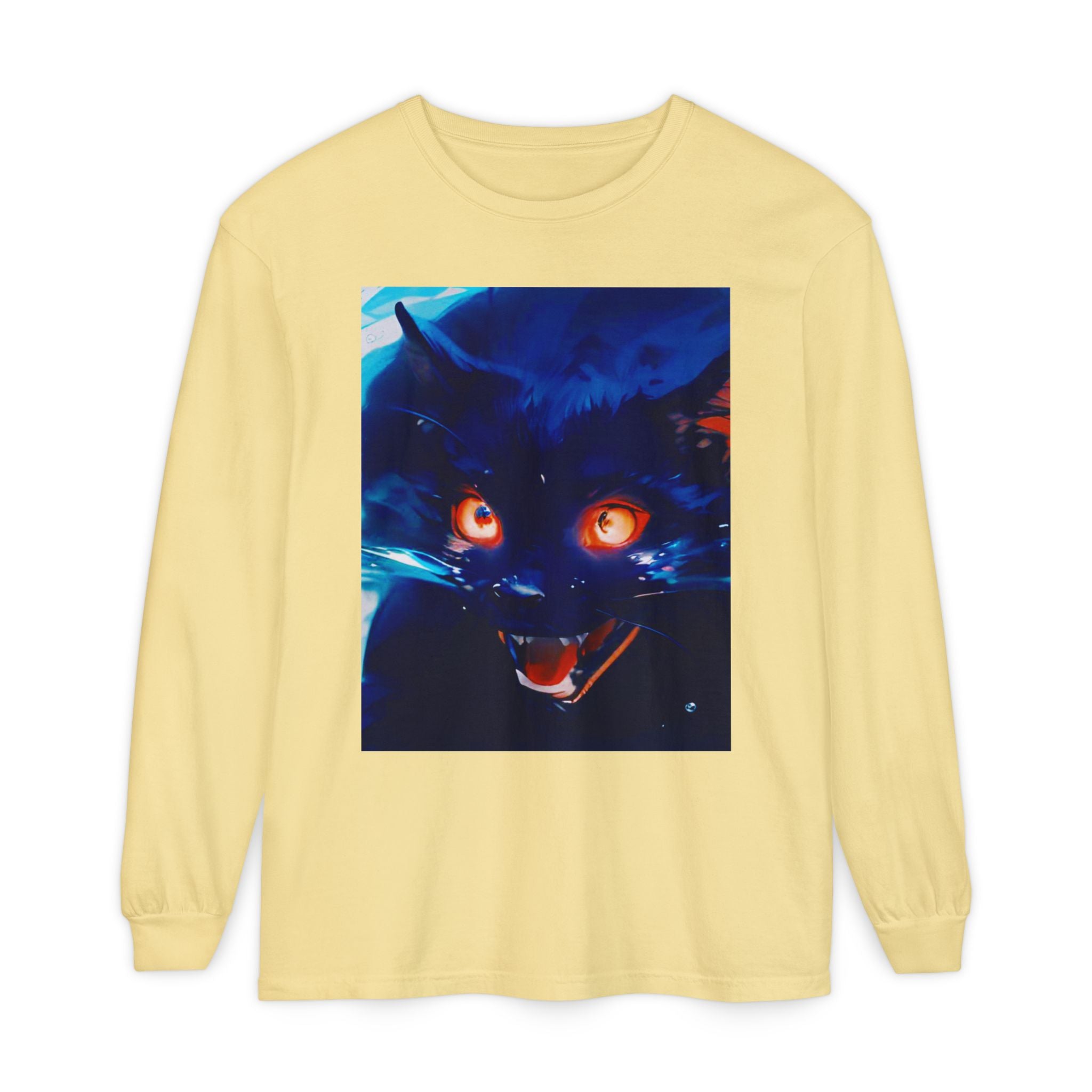 Long Sleeve T-Shirt — Demon Cat Illustration