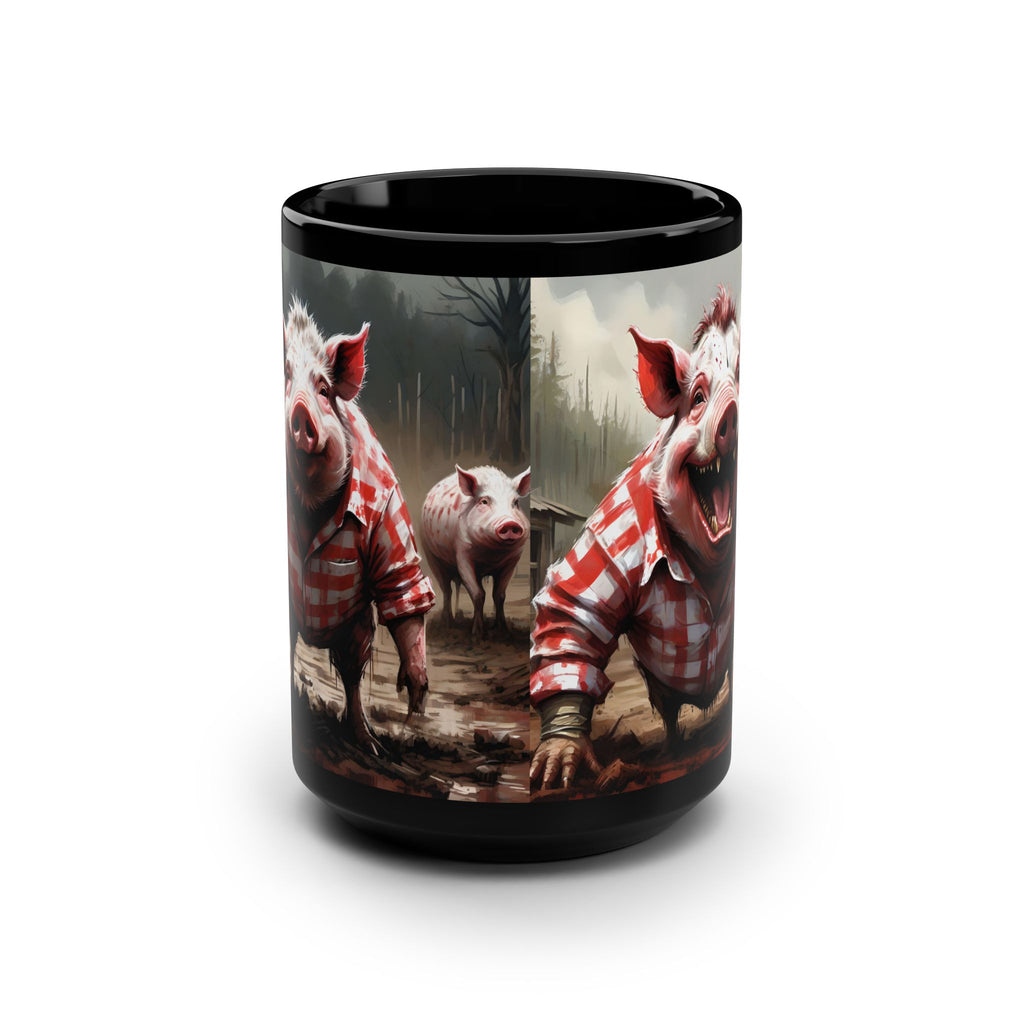 PigBoy 15oz Black Mug — Horror Novelty Coffee Cup