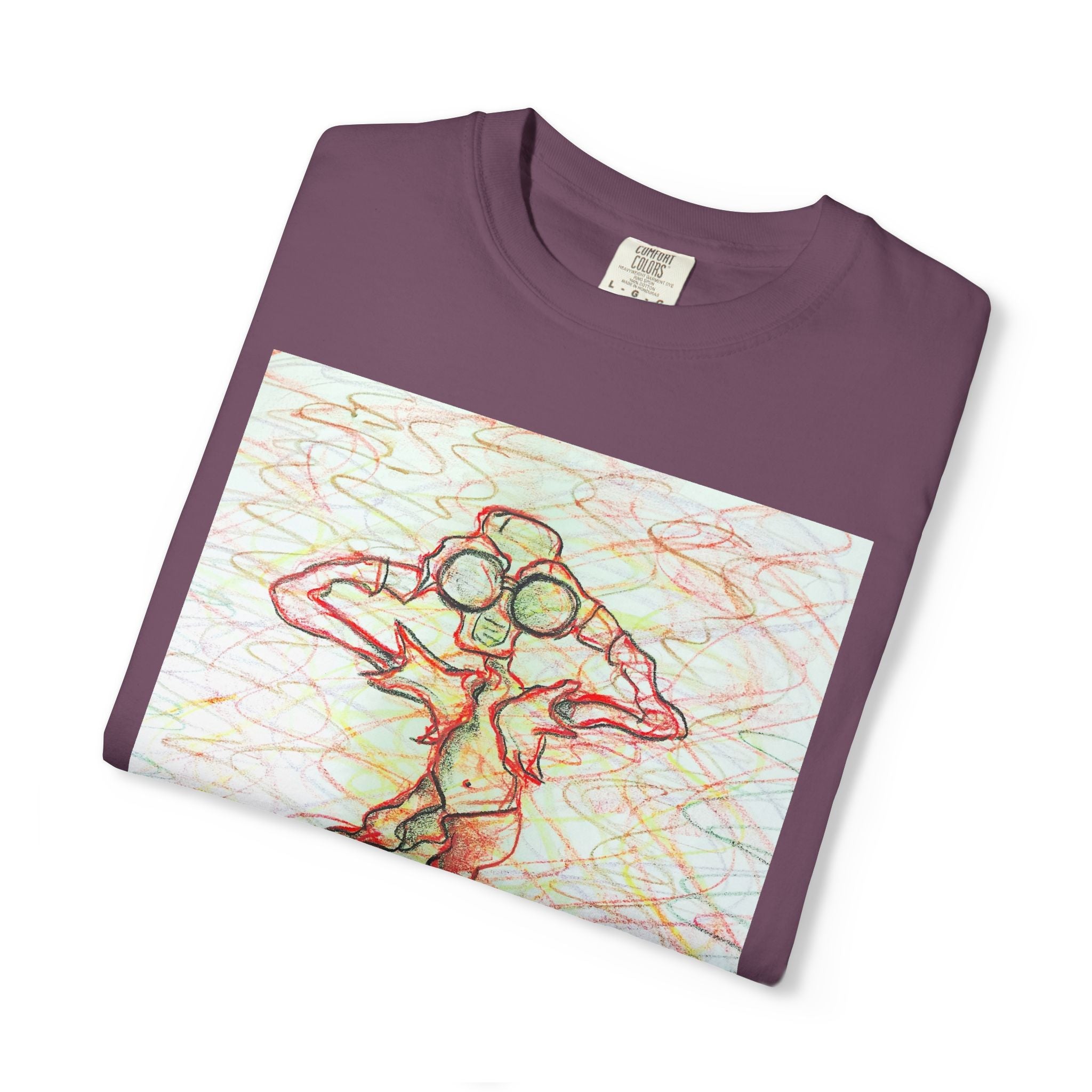 Abstract Figure Art T-Shirt — 'Binocular Gazer' Graphic Tee