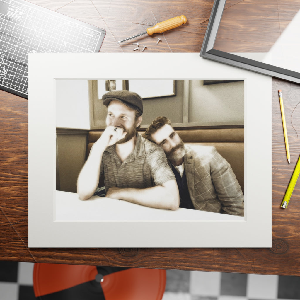 Sepia Couple Fine Art Print with Passepartout Frame - Just Us, a married couple.