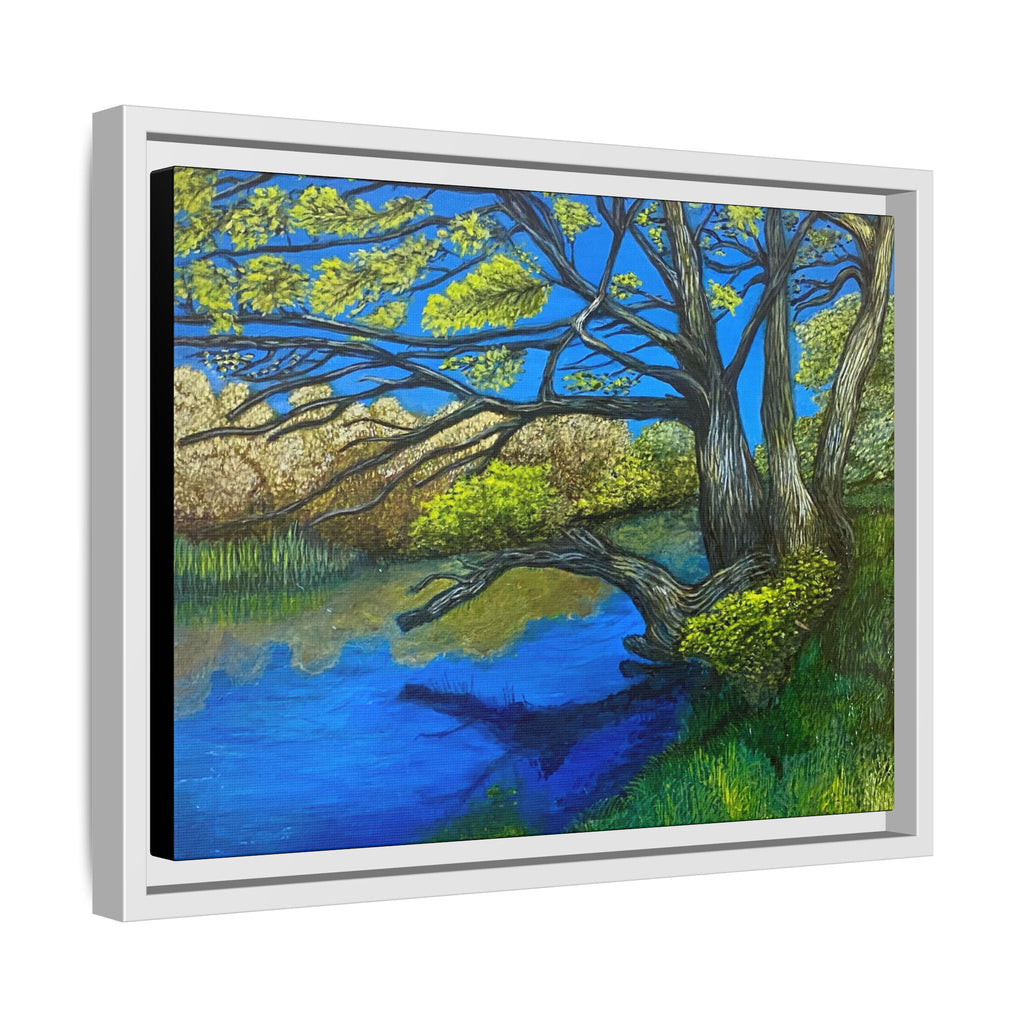 Framed Matte Canvas Print — River Til Landscape