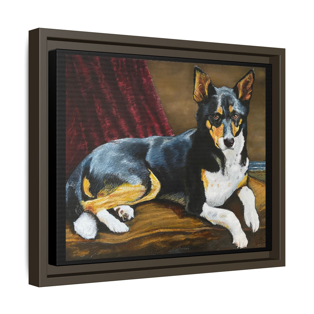 Framed Matte Canvas Dog Portrait – Black & Tan Companion Wall Art