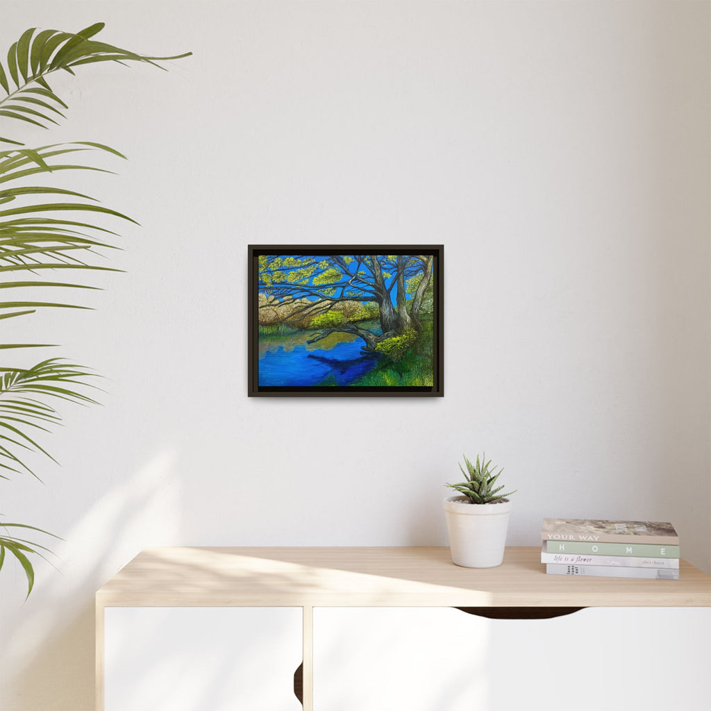 Framed Matte Canvas Print — River Til Landscape
