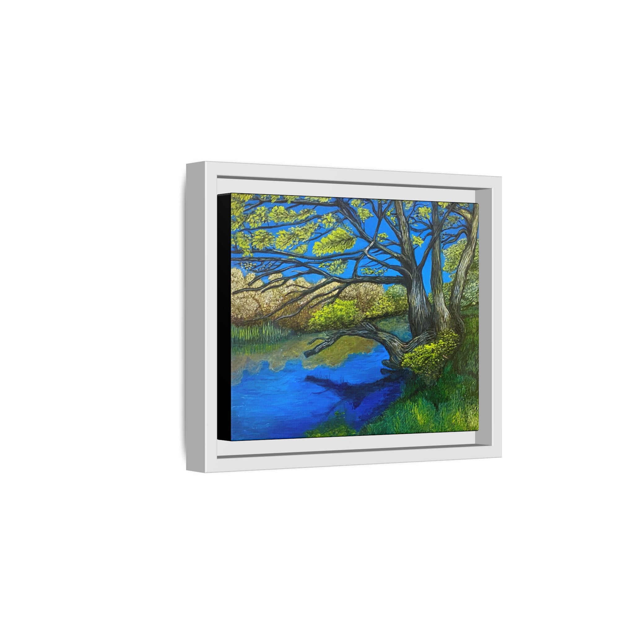 Framed Matte Canvas Print — River Til Landscape